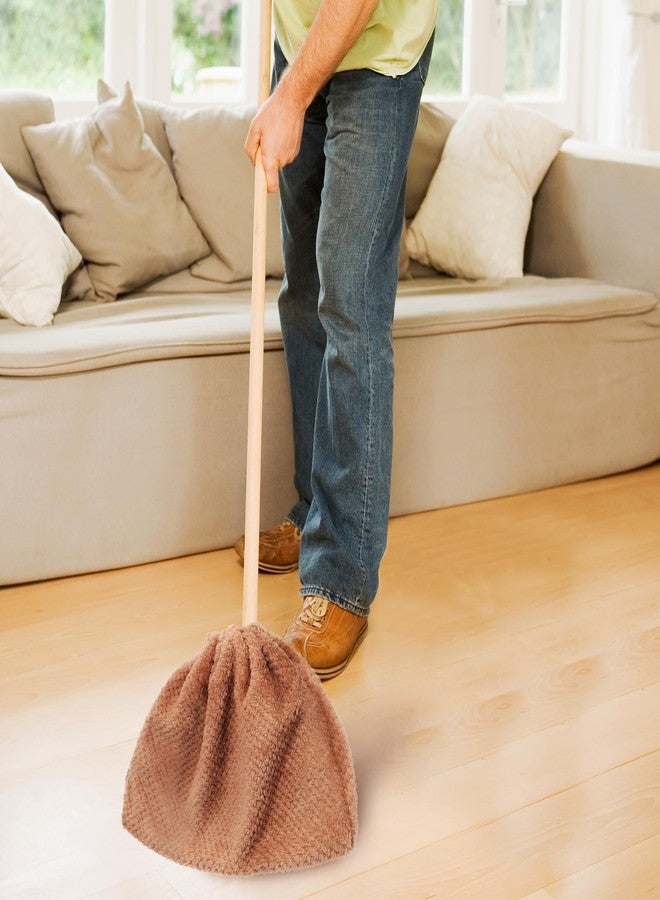 VICASKY 3pcs Washable Coral Velvet Broom Covers for Floor Cleaning Durable Dust Collection Cloths with Elastic Closure for Sweeping Mopping and Tasks at Home - Image 3